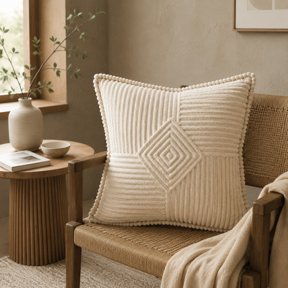 Corduroy Striped Cushion Cover