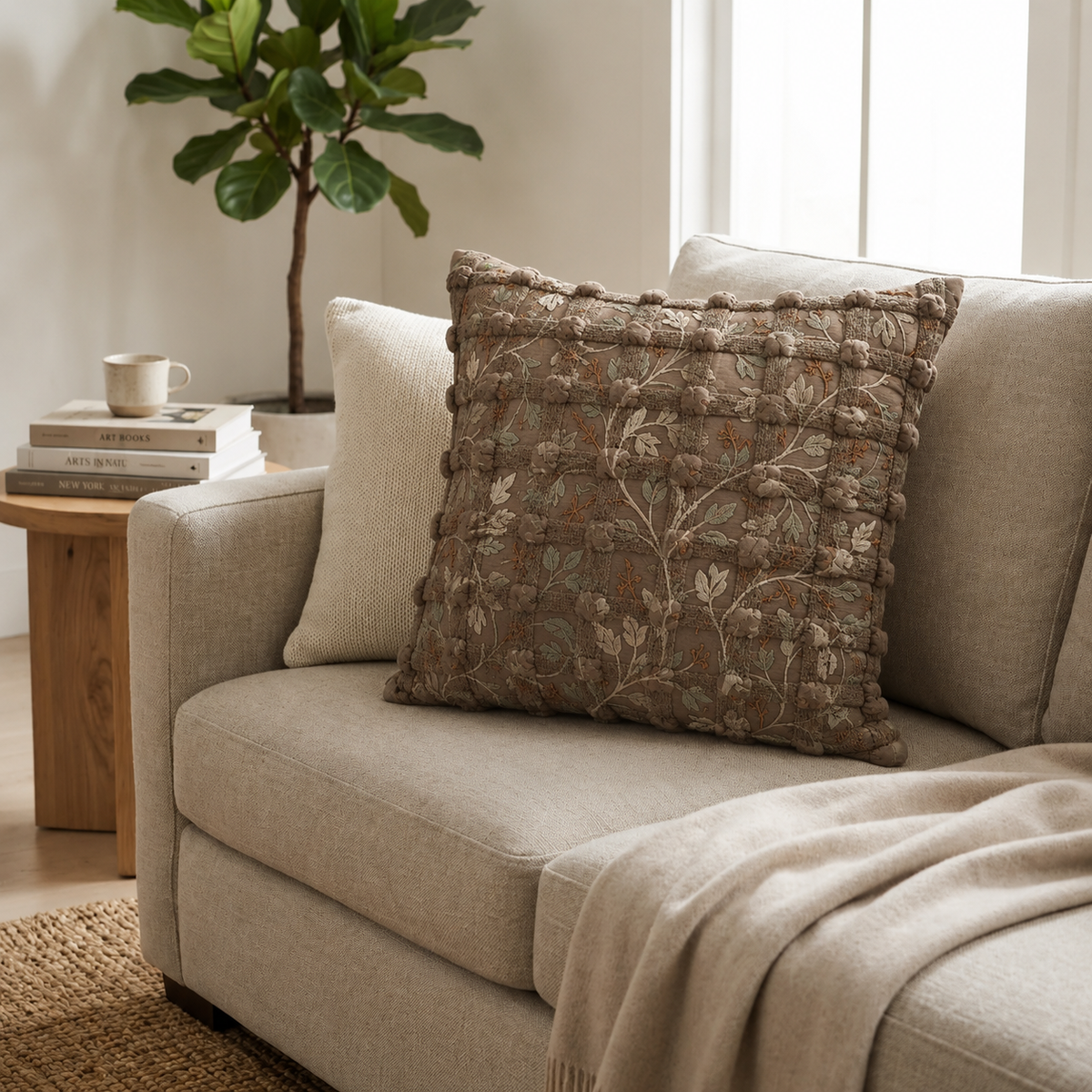 Wabi-Sabi Geometric Bubble Cushion Cover