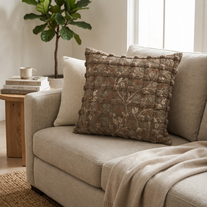 Wabi-Sabi Geometric Bubble Cushion Cover